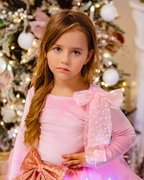 Pink Velvet Long Sleeve Blouse