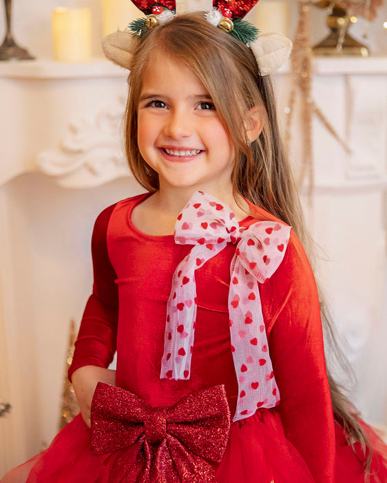 Bluzița Roșie din Catifea Soft, cu Mânecă Lungă, de Craciun superba