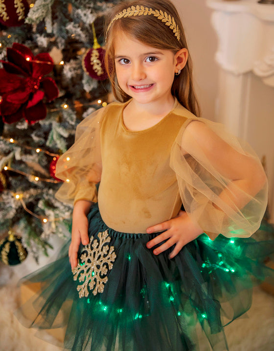 Skirt with Lights, Autumn Grass Green