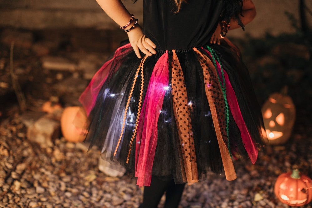 Fustița cu Luminițe, Vrăjitoarei Colorate, Halloween fete