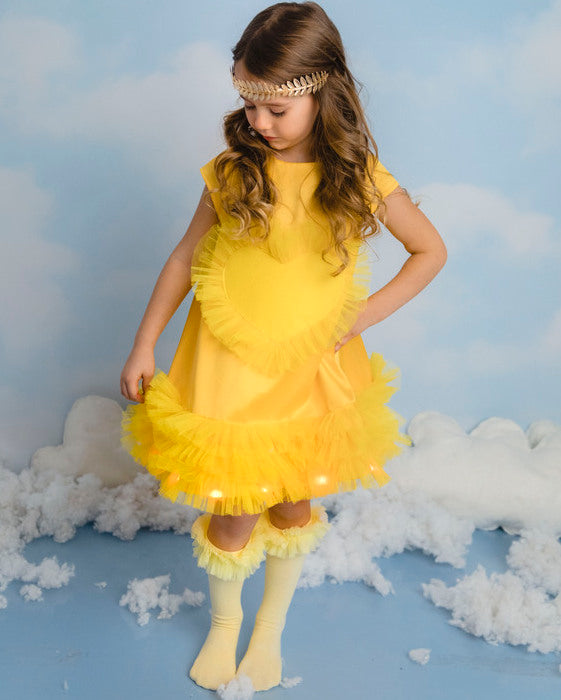 Rochița cu Luminițe Zâna Toamnei, Galbenă pentru Serbare Toamnă / Soare