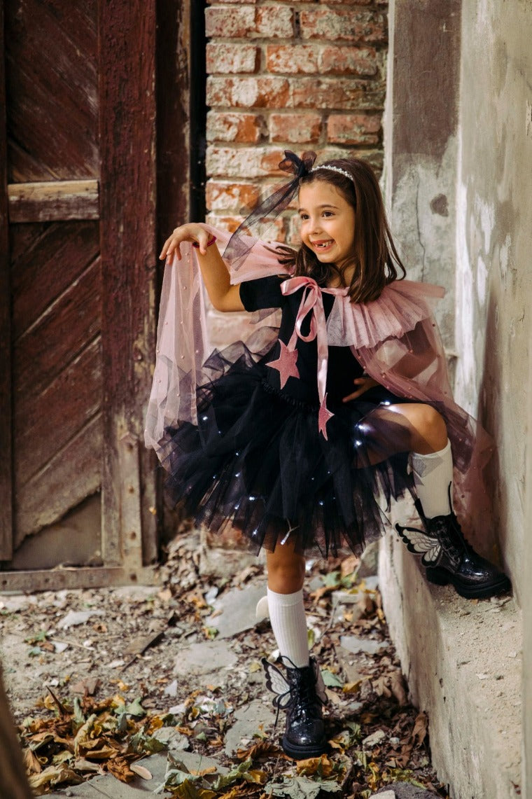 Costum 3 piese Negru, Fustita + Body + Bentita